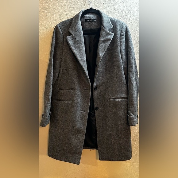 Lauren Ralph Lauren Gray Wool Blend Long Coat Size 16 - Picture 1 of 7